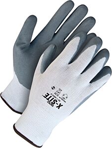 Bob Dale Gloves 99-1-9800-10 Seamless Knit White Nylon Grey Foam Nitrile Palm, Size 10/X-Large