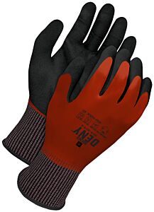 Bob Dale Gloves 99-9-3018-9 Lined Waterproof 18/10 Gauge Red Full Nitrile Coated With Black Nitrile Foam Palm, Size 9/Large