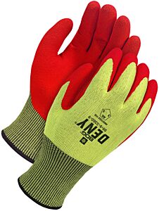 Bob Dale Gloves 99-9-3360-8 Lined Hi-Viz Hppe Red Nitrile Foam Coating W/Touchscreen, Size 8/Medium