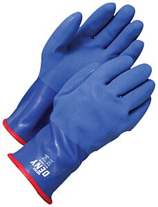 Bob Dale Gloves 99-9-821-9 Coated Pvc Triple Coated Gauntlet Boa Lined Blue, Size 9/Large