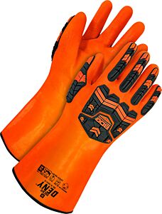 Bob Dale Gloves 99-9-504 Pvc Coated Cut Resistant, Winter Lined W/Gauntlet Cuff & Imp