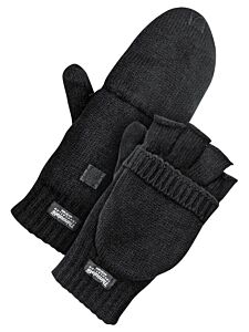 Bob Dale Gloves 80-9-6200 Acrylic Flip Mitt Black Lined Thinsulate C40