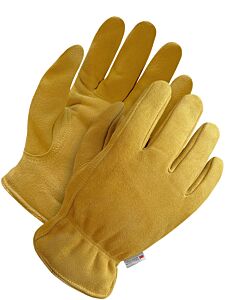 Bob Dale Gloves 20-9-327 Split Deerskin Driver Gloves Lined Thinsulate C100 Gold