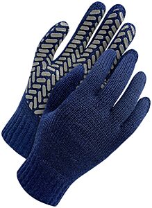 Bob Dale Gloves 80-9-2015 Merino Wool Blue With Grey Palm Grip
