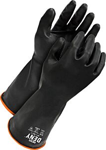 Bob Dale Gloves 99-1-901 Natural Black Rubber, Chlorinated, Flock Lined, 32 Mil