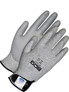 Bob Dale Gloves 99-1-9743 Seamless Knit Dyneema Cut Resistant Greypu Palm Velcro Wris