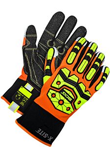 Bob Dale Gloves 20-1-11940 Impact Mechanics Gloves Cut Resistant Palm Hi-Viz Orange