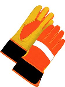 Bob Dale Gloves 20-1-1250 Performance Grain Goatskin Gauntlet Crossover Hi-Viz Orange