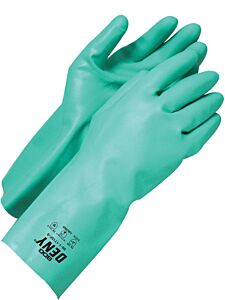 Bob Dale Gloves 99-1-1715F Unsupported Nitrile Green 13" Gauntlet 15Mil Flock Lined