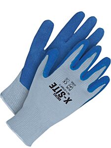 Bob Dale Gloves 99-1-275Bp Seamless Knit Light Blue Polycotton Blue Crinkle Latex Palm