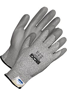 Bob Dale Gloves 99-1-9740 Seamless Knit Dyneema Cut Resistant Grey Polyurethane Palm