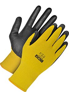 Bob Dale Gloves 99-1-9774 Yellow 18G Seamless Knit Kevlar Cut Resistant Black Nbr Foam