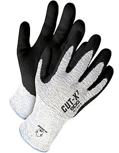 Bob Dale Gloves 99-1-9627 Grey Hppe Cut Resistant Black Sandy Nitrile Palm