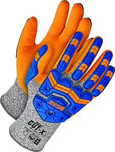 Bob Dale Gloves 99-1-9791 Grey Hppe Orange Sandy Nitrile Palm Impact