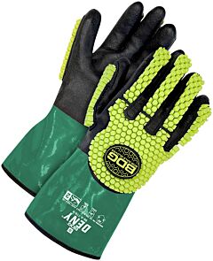 Bob Dale Gloves 99-9-778 Lined Pvc/Nitrile Coated 12" Cut Resistant Gauntlet W/Tpr Impact