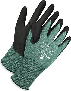 Bob Dale Gloves 99-1-8130 15 Gauge Green Hppe/Glass With Nbr Palm Net Zero