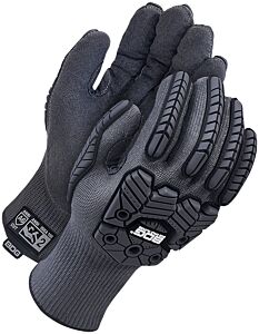 Bob Dale Gloves 99-9-3366 Lined Black Knit Microfiber/Pu Palm With Backhand Protection