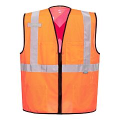 Portwest Us396Orr4Xl Tampa Class 2 Hi-Vis Mesh X-Back Vest, Orange, Size 4X-Large