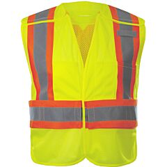 Reflective Apparel 566Gx-Lm-Sm-Xl Class 2 Two-Tone Breakaway Mesh Vest With Adjustable Waist Line, Yellow, Size Small/X-Large