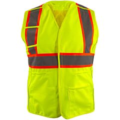 Reflective Apparel 540Gx-Lm-3X Class 2 Two-Tone Women'S Contoured Breakaway Vest With Solid Front, Mesh Back And X-Back, Yellow, Size 3X-Large