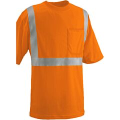 Reflective Apparel 102Sx-Or-Md Class 2 Short Sleeve Moisture Wicking T-Shirt With Upf 35 Sun Protection And X-Back, Orange, Size Medium