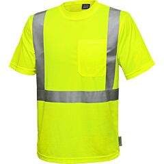 Reflective Apparel 102Sx-Lm-2X Class 2 Short Sleeve Moisture Wicking T-Shirt With Upf 35 Sun Protection And X-Back, Yellow, Size 2X-Large