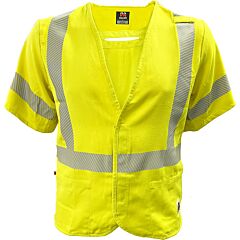 Reflective Apparel 510Frgs-Lm-Md Class 3 Ar/Fr Solid Vest, Yellow, Size Medium