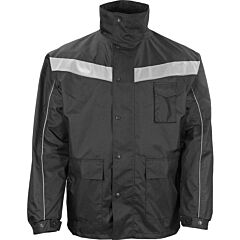 Reflective Apparel 431St-Bk-Md Class 3 Two-Tone Waterproof And Breathable 3-Seasons Parka, Black, Size Medium