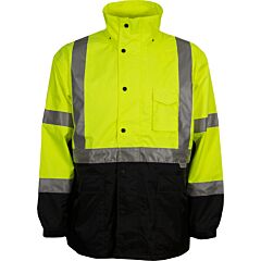 Reflective Apparel 431St-Lb-9X Class 3 Two-Tone Waterproof And Breathable 3-Seasons Parka, Yellow/Black, Size 9X-Large