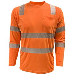 Reflective Apparel 204Cmps-Or-Xl Class 3 Cooling Long Sleeve T-Shirt, Upf 50+ Sun Protection, Orange, Size X-Large