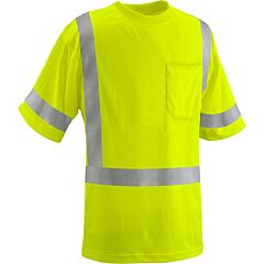 Reflective Apparel 104St-Lm-5X Class 3 Short Sleeve Moisture Wicking T-Shirt With Upf 35 Sun Protection, Yellow, Size 5X-Large