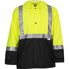 Reflective Apparel 403Et-Lb-Lg Waterproof Breathable Jacket With Black Bottom, Yellow/Black, Size Large