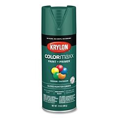 Krylon K05523007 Colormaxx Paint + Primer Spray Paint, 12 Oz, Hunter Green, Gloss