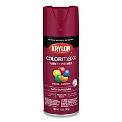 Krylon K05560007 Colormaxx Paint + Primer Spray Paint, 12 Oz, Burgundy, Satin