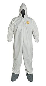 Dupont Ng122Swhmd002500 Proshield Nexgen Coveralls W/ Standard Hood, Elastic Wrists, & Attached Boots, Md