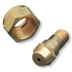 Western Enterprises 300-3 Regulator Inlet Nipple, Acetylene (B), 1/4 In (Npt), 1-3/4 In L, Brass, Cga-520