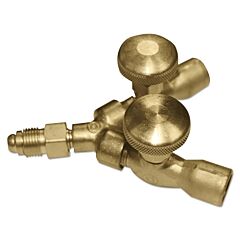 Western Enterprises 411 Valved Y Connection, 200 Psig, Brass, 5/8 In-18 (M)