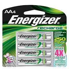 Energizer Nh15Bp4 Recharge Aa Batteries, 4/Pkg