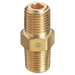 Western Enterprises B-4Hp Pipe Thread Hex Nipple, 3000 Psi, Brass, 1/4 In Npt Male