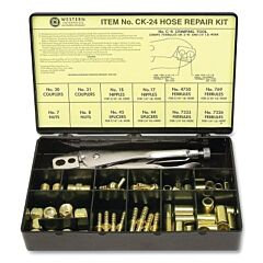 Western Enterprises Ck-24 Hose Repair Kit, A-Size/B-Size Nuts, B-Size Fittings, 3/16 In Hose Id, Hand-Grip 2-Hole Jaw Crimp Tool