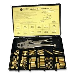 Western Enterprises Ck-6 Hose Repair Kit, B-Size Fittings, 3/16 In Hose Id, Hand-Grip 3-Hole Jaw Crimp Tool