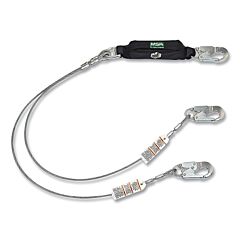 Msa 10220700 V-Series Leading Edge Safety Lanyard, 12 Ft, Single, Small With Swivel/Small Snaphooks, Cable, Fixed, 310 Lb