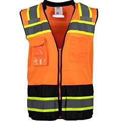 Pip 302-0660D-Or/Xl Class 2 Black Bottom Mesh Vest With D Ring Access, Orange, Size X-Large