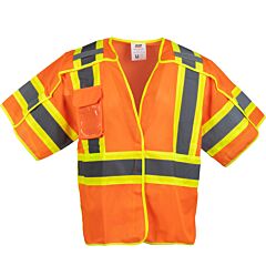 Pip 303-V505-Or/Xl Class 3 Two-Tone Breakaway Vest, Orange, Size X-Large