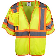 Pip 303-V505-Ly/4X Class 3 Two-Tone Breakaway Vest, Yellow, Size 4X-Large