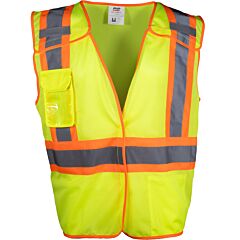 Pip 302-V505-Ly/5X Class 2 Two-Tone Breakaway Vest, Yellow, Size 5X-Large