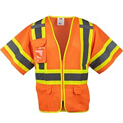 Pip 303-V310-Or/M Class 3 Two-Tone Mesh Vest, Orange, Size Medium