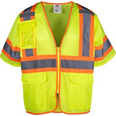 Pip 303-V310-Ly/M Class 3 Two-Tone Mesh Vest, Yellow, Size Medium