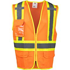 Pip 302-V210-Or/S Class 2 Two-Tone Mesh Vest, Orange, Size Small