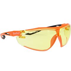 Bouton 250-15-0029 Bio-Based Full Frame Safety Glasses With Orange Frame, Amber Lens And Anti-Scratch / Anti-Fog Coating